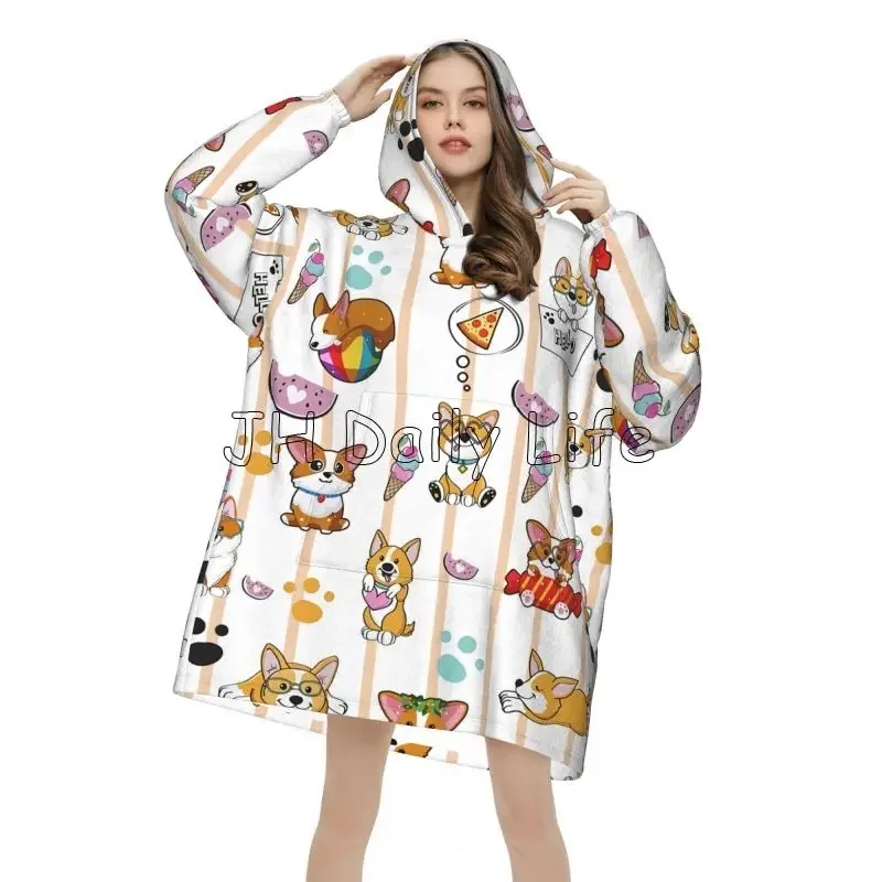 Cute Corgi Dog Wearable Hoodie - Sherpa Hoodie Fleece review and price