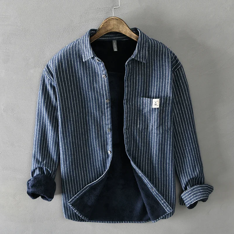 Men Winter Fashion Fleece Line - Flannel Shirt Lined review and price
