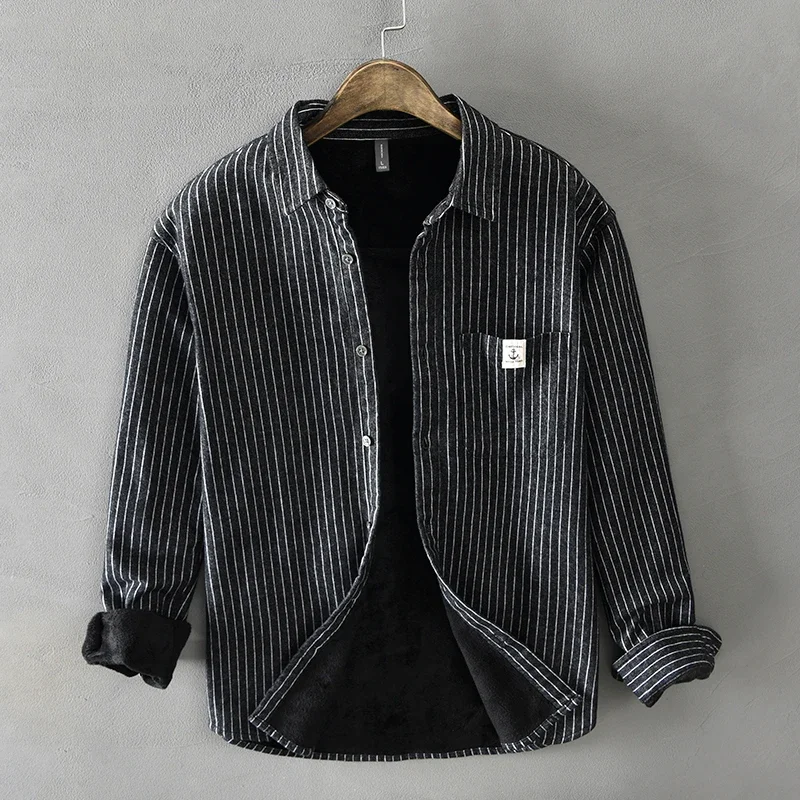 Men Winter Fashion Fleece Line - Flannel Shirt Lined review and price