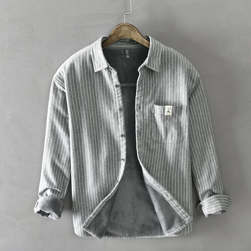 Men Winter Fashion Fleece Line - Flannel Shirt Lined review and price