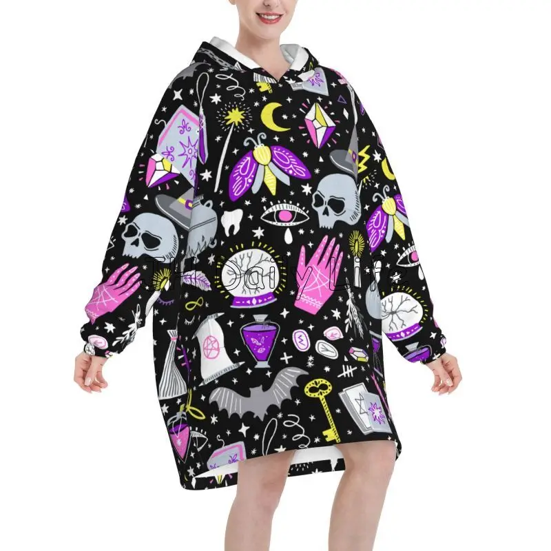 Magic Witchy Goth Oversized Bl - Sherpa Hoodie Fleece review and price