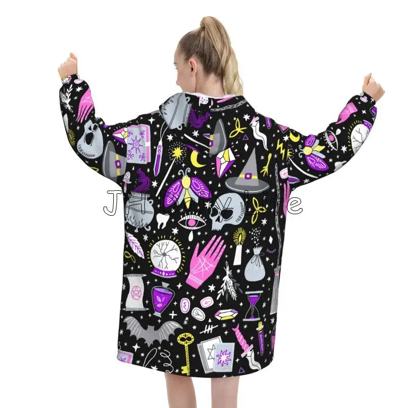 Magic Witchy Goth Oversized Bl - Sherpa Hoodie Fleece review and price