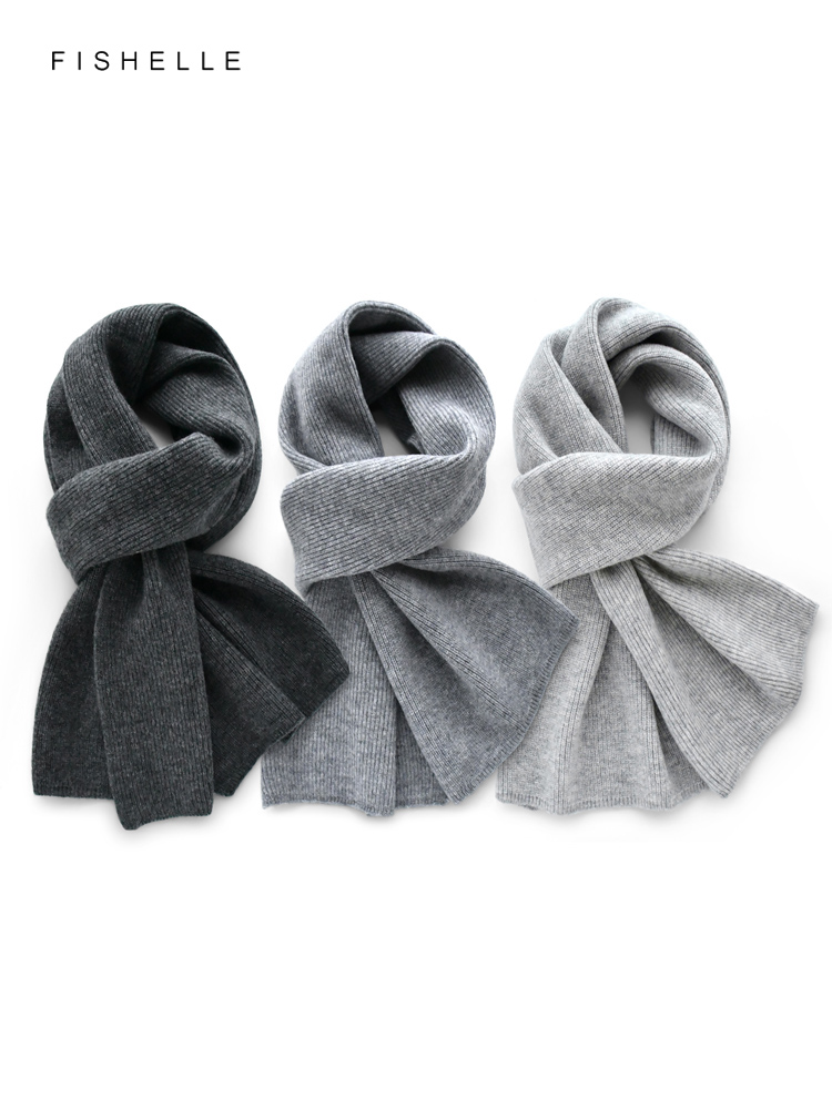 Gray solid color cashmere scar - Wool Scarf Men review and price