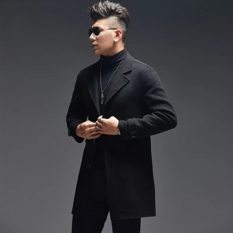 AYUNSUE 100% Wool Coat Men Aut - Wool Coat Peacoat review and price
