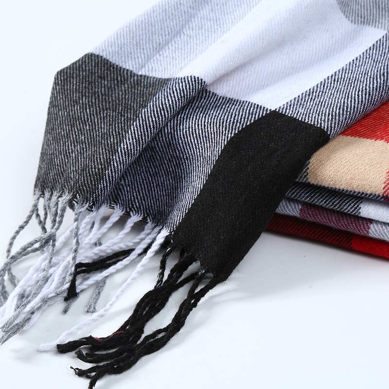 Winter Men Scarf Plaid Stripe  - Wool Scarf Men review and price