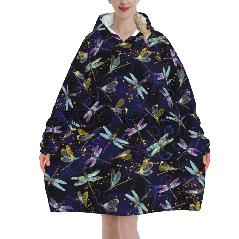 Dragonfly Galaxy Wearable Blan - Sherpa Hoodie Fleece review and price