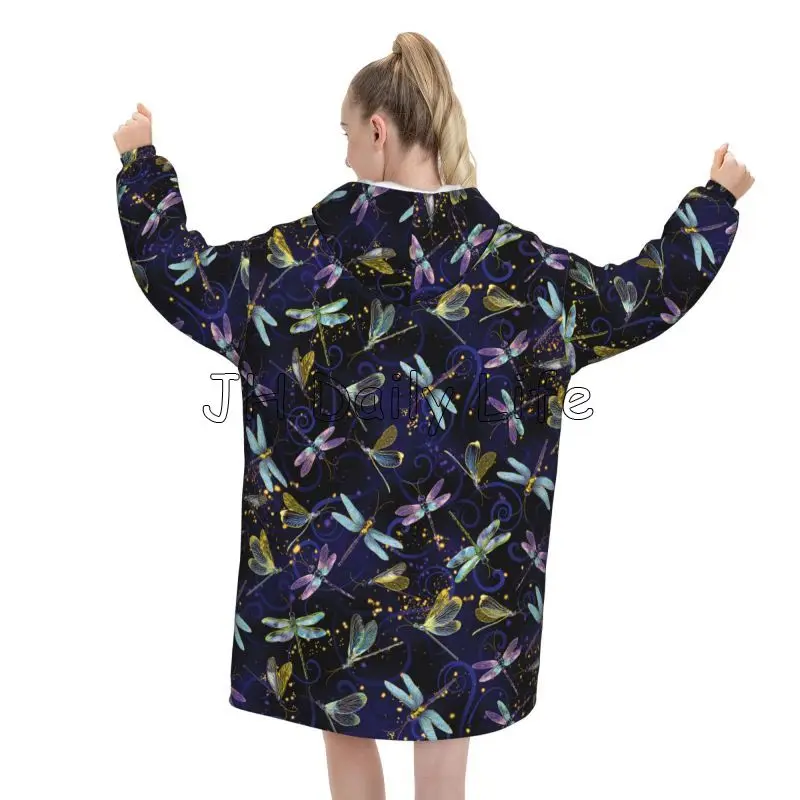 Dragonfly Galaxy Wearable Blan - Sherpa Hoodie Fleece review and price