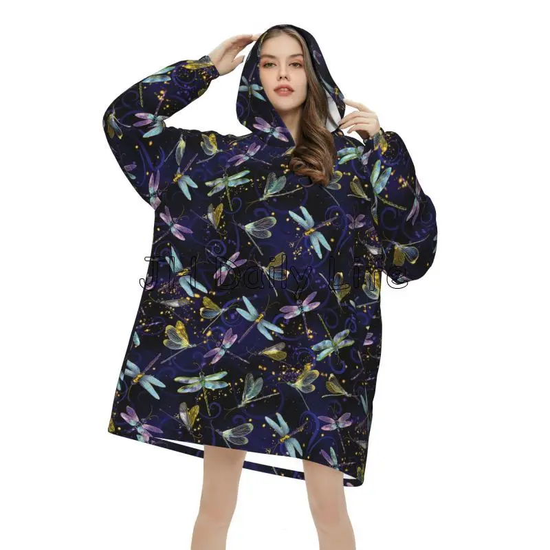 Dragonfly Galaxy Wearable Blan - Sherpa Hoodie Fleece review and price